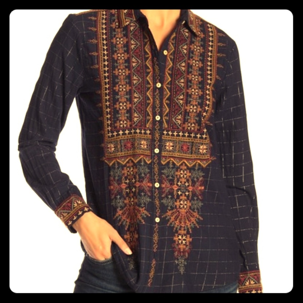 NWT Johnny Was Valea Hi-Lo Basic Shirt - XS